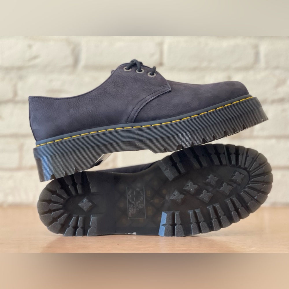 Dr. Martens Black Nubuck Leather Platform Lace Up Chunky Sole 31446 Men Size 13